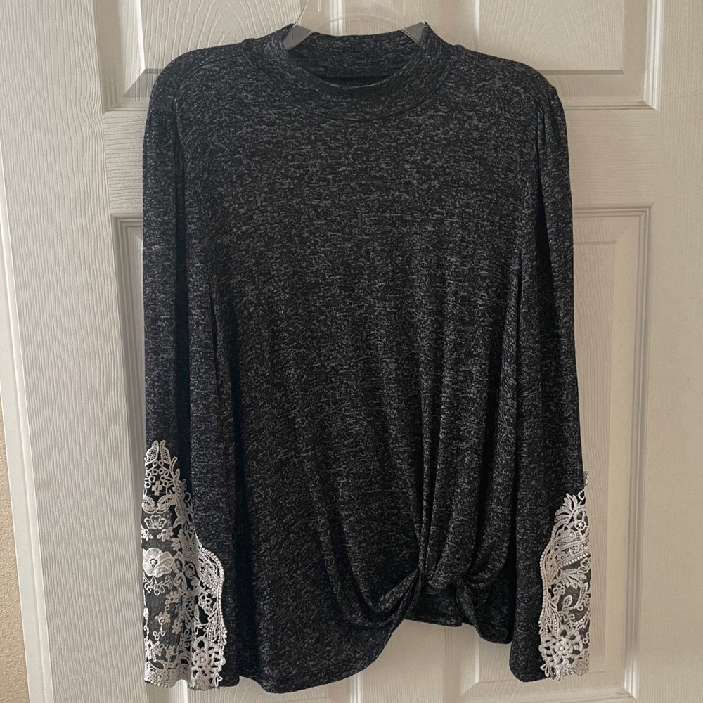 Grey vintage long sleeve blouse